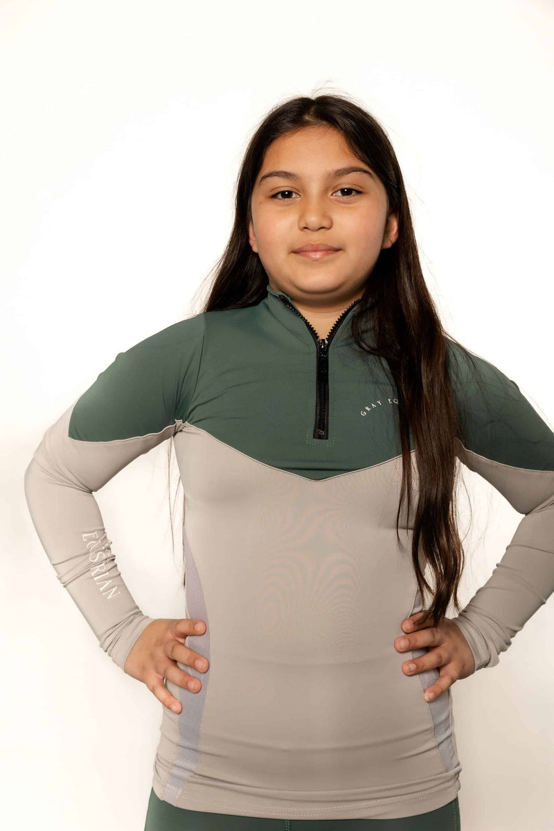 Children's White Competition Base Layer – Gray Equestrian Clothing