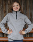 Young Rider Taupe Grey 1/4 Zip Sweatshirt