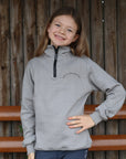 Young Rider Taupe Grey 1/4 Zip Sweatshirt